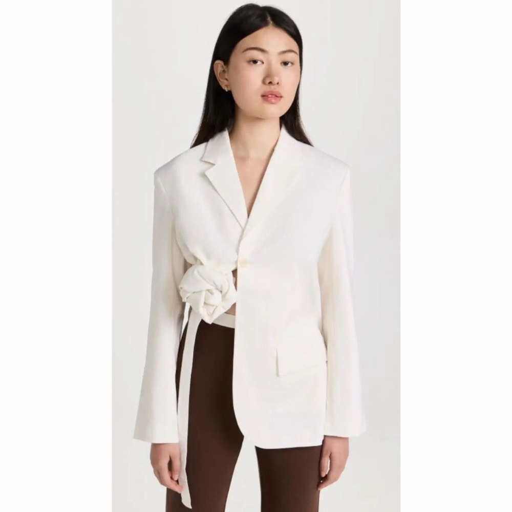 Jacquemus Baccala Asymmetric  Jacket White Women's Blazer